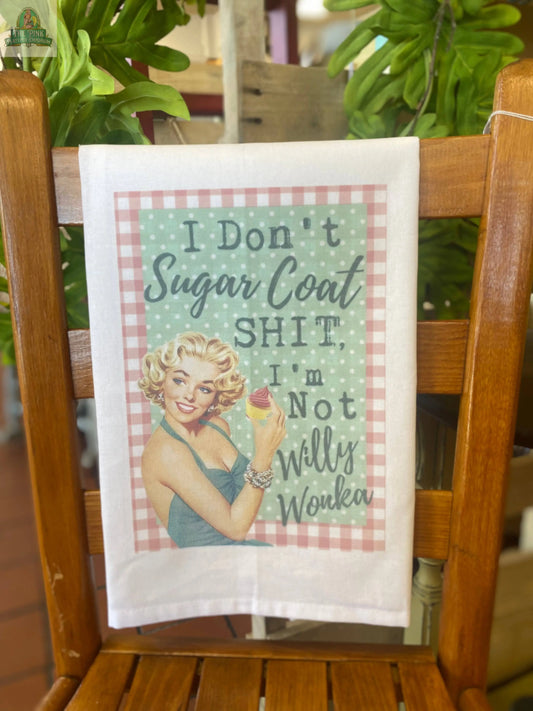 I don't Sugar Coat Shit Tea Towel Pink Platypus Emporium