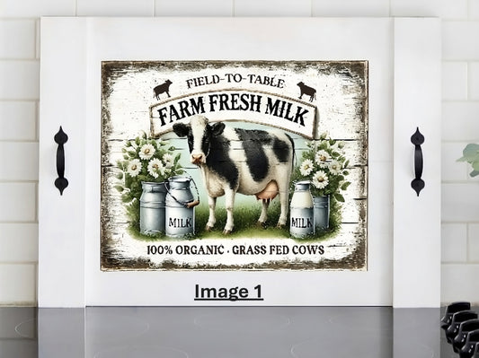 Stove Top Cover-Stove Cover Farm Fresh Milk