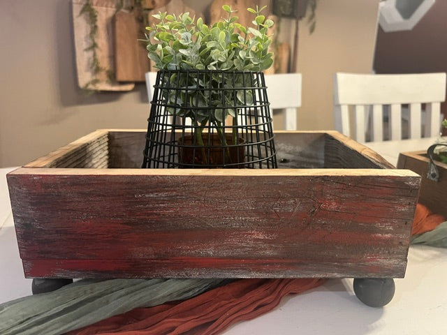 Barn Red Farmhouse Planter Box Or Riser