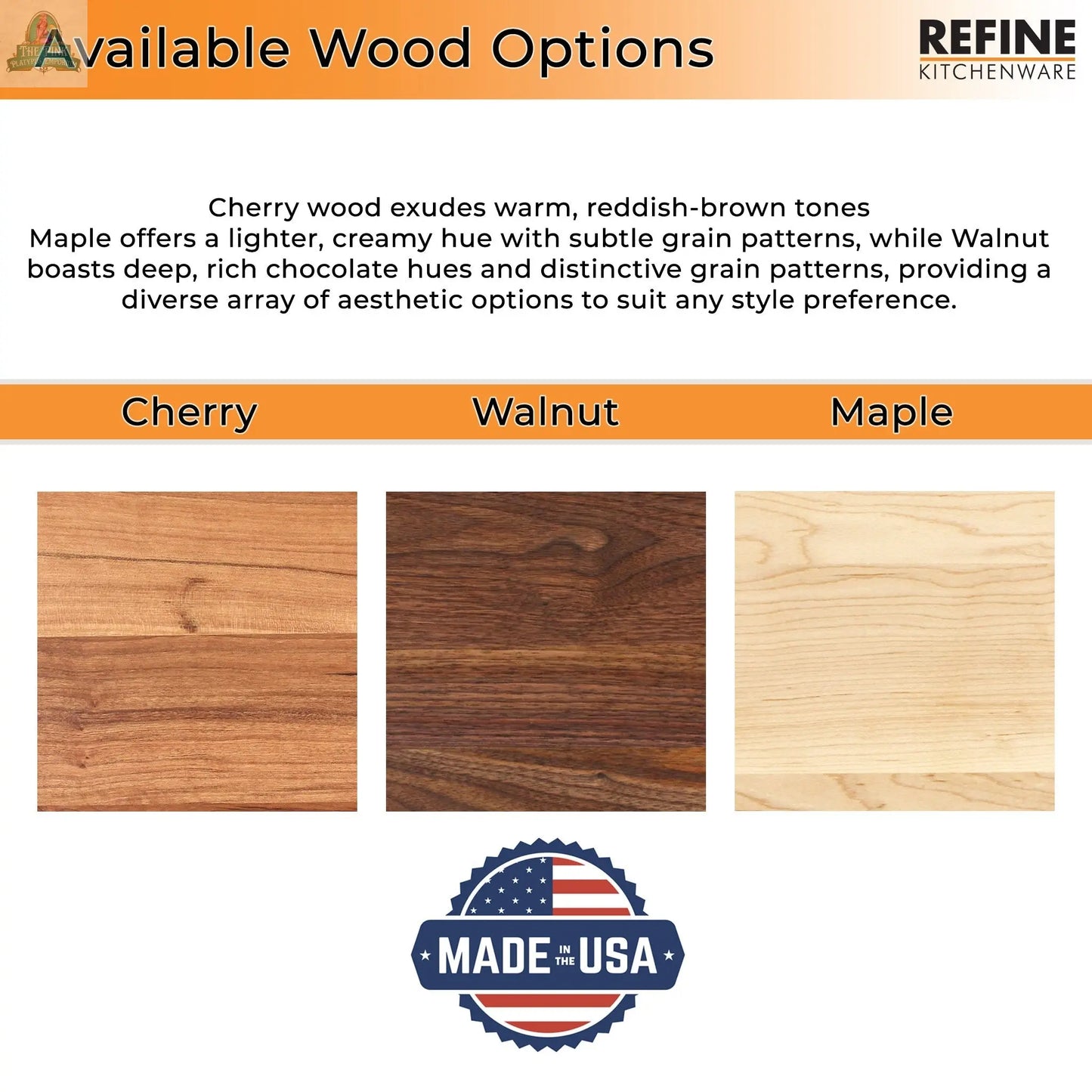 Large Cherry Wood Cutting Board With Juice Groove and Handles 18 x 12 Inches, Cherry Charcuterie Board, Cherry Cheese Board, 100% USA Made Pink Platypus Emporium