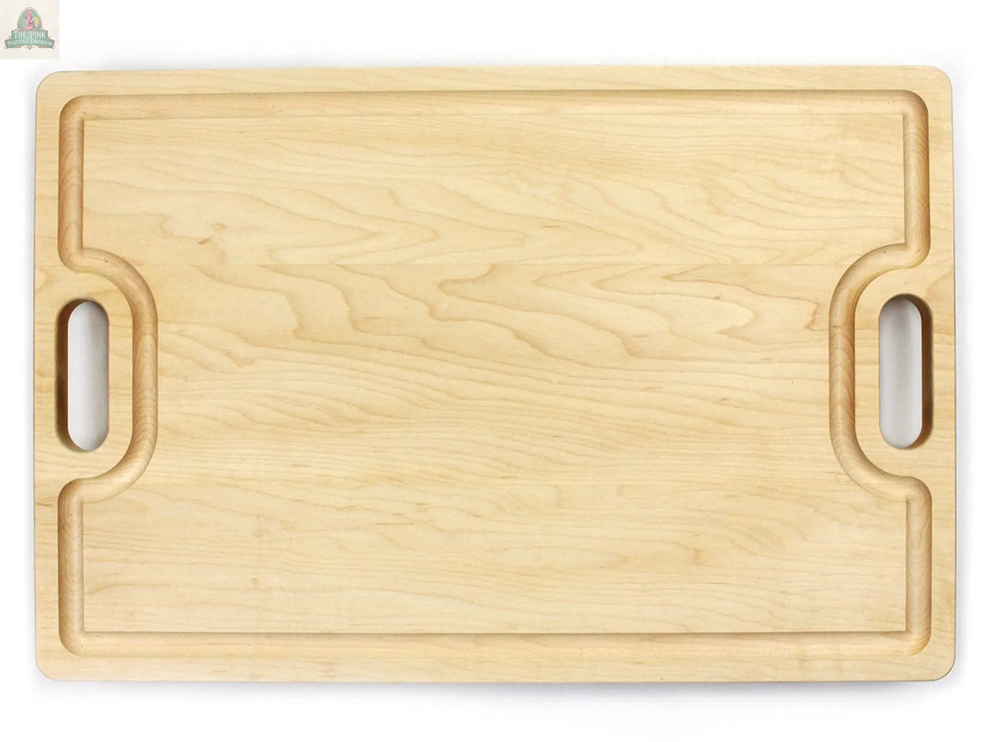 Large Cutting Board With Handles and Juice Groove 18x12, Walnut Reversible Wood Cutting Board, Doubles as a Wooden Serving Tray With Handles Pink Platypus Emporium