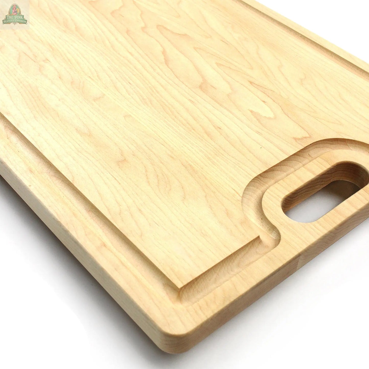 Large Cutting Board With Handles and Juice Groove 18x12, Walnut Reversible Wood Cutting Board, Doubles as a Wooden Serving Tray With Handles Pink Platypus Emporium