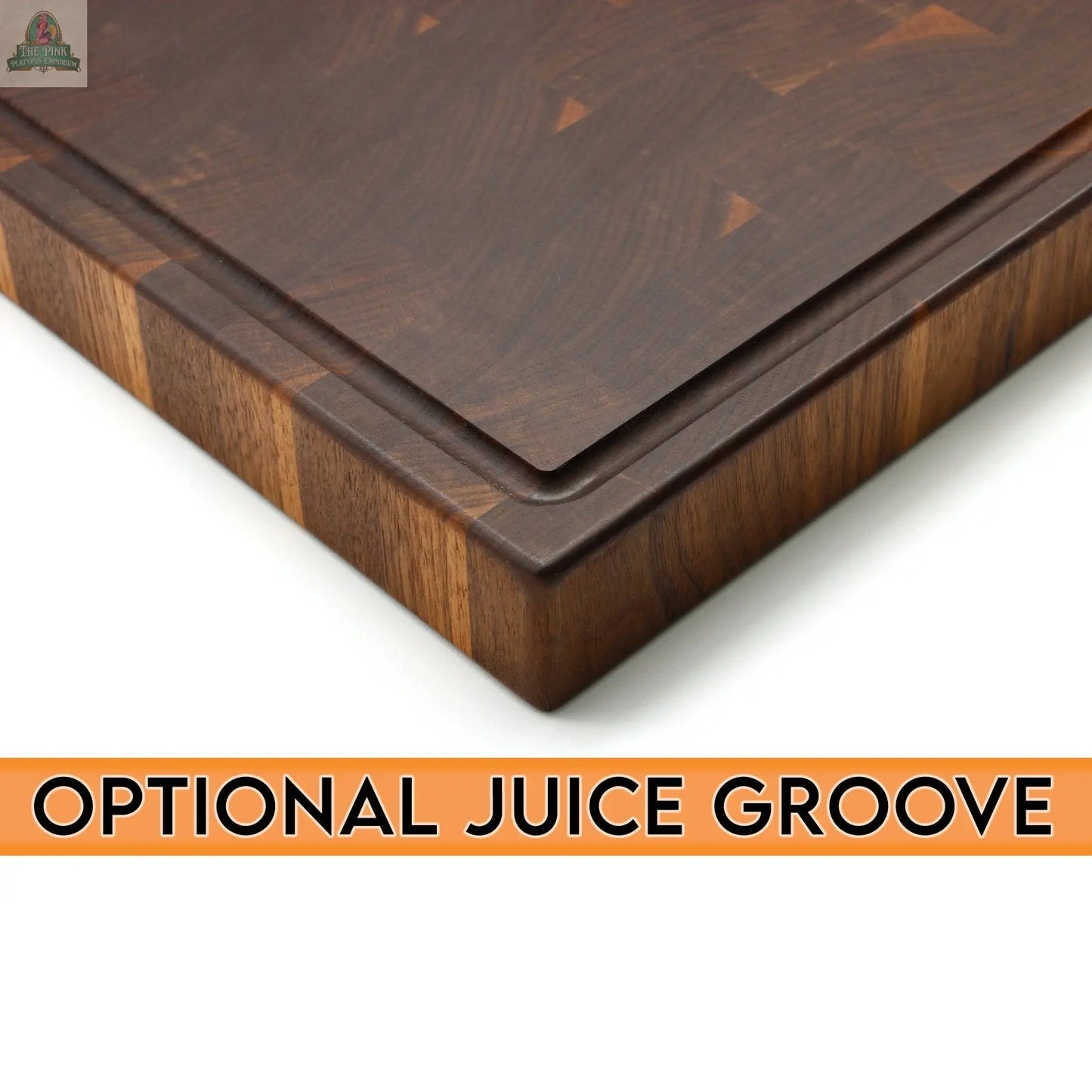 Large Monogram Cutting Board Custom Monogram Board, Walnut Butcher Block with Juice Groove, Wedding Gift, Gift for Dad, USA Made Pink Platypus Emporium