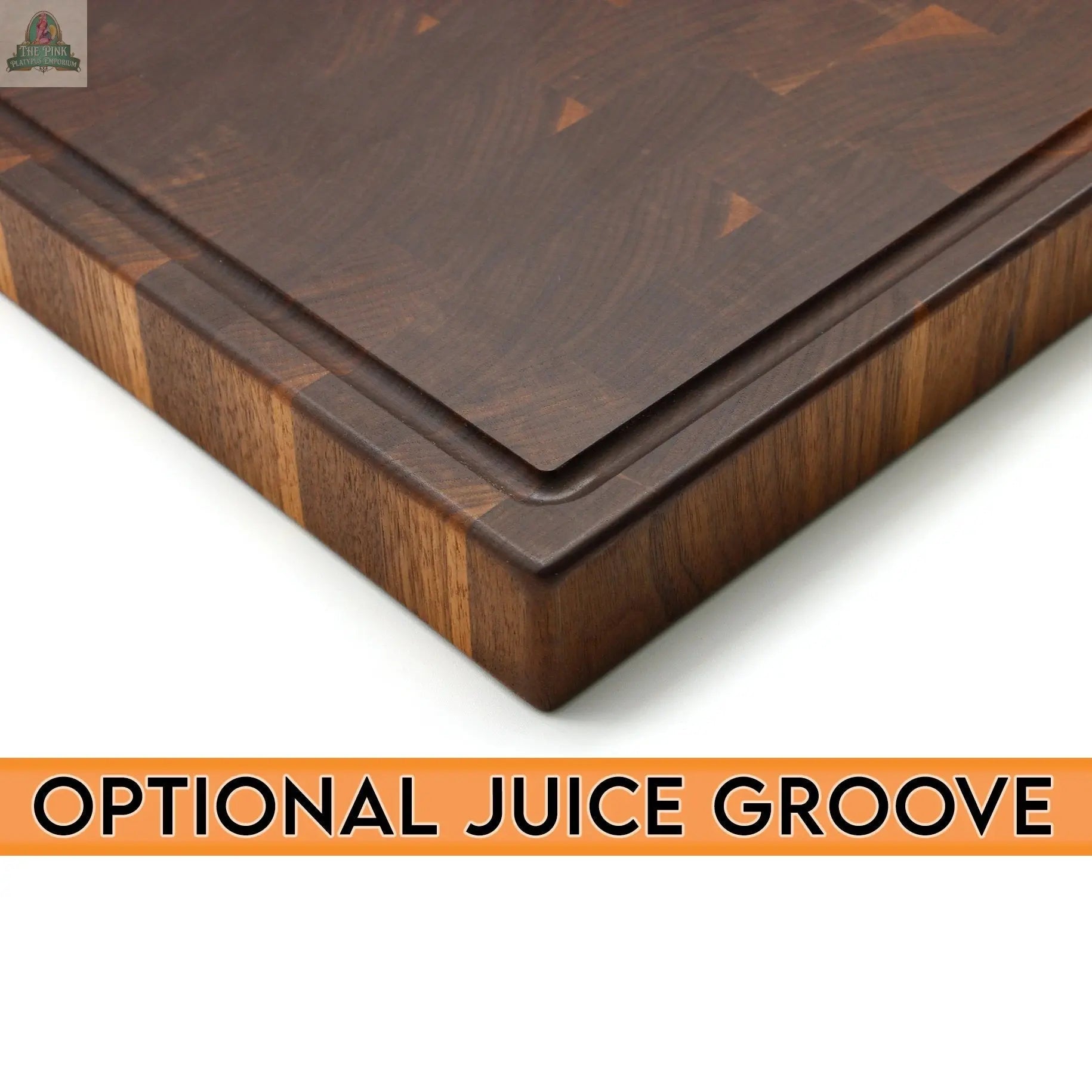 Large Monogram Cutting Board Custom Monogram Board, Walnut Butcher Block with Juice Groove, Wedding Gift, Gift for Dad, USA Made Pink Platypus Emporium