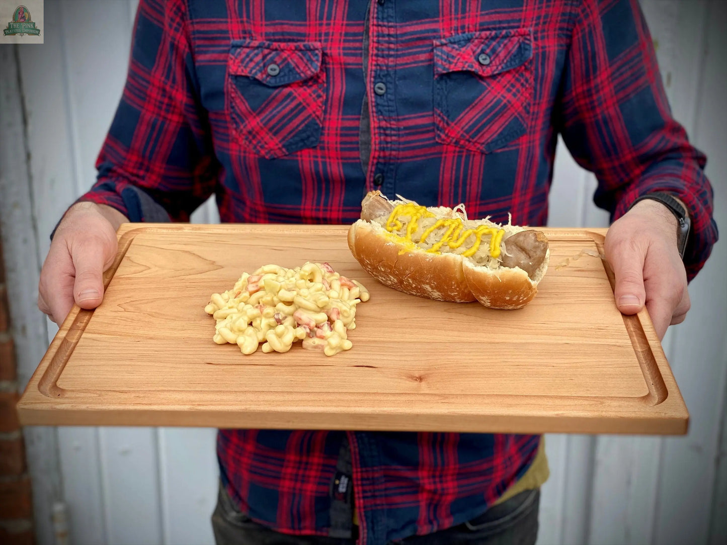 Large Wood Cutting Board With Juice Groove 18x12 Inches, Wood Cheese Board, Wooden Chopping Board, Wooden Cutting Board Made in the USA Pink Platypus Emporium