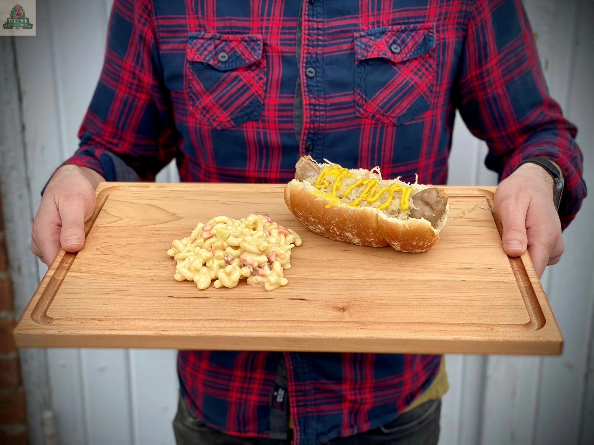 Large Wood Cutting Board With Juice Groove 18x12 Inches, Wood Cheese Board, Wooden Chopping Board, Wooden Cutting Board Made in the USA Pink Platypus Emporium