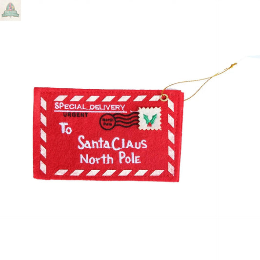 Letters to Santa Ornament, Envelope  Ornament that opens: Red Delmar Decor