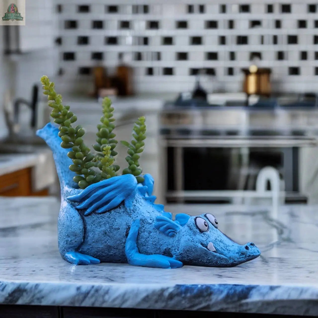Lucky Blue Dragon Blobhouse Planter Pink Platypus Emporium