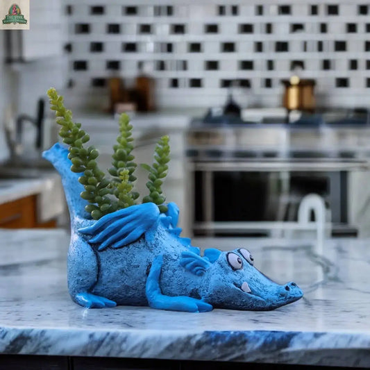 Lucky Blue Dragon Blobhouse Planter Pink Platypus Emporium