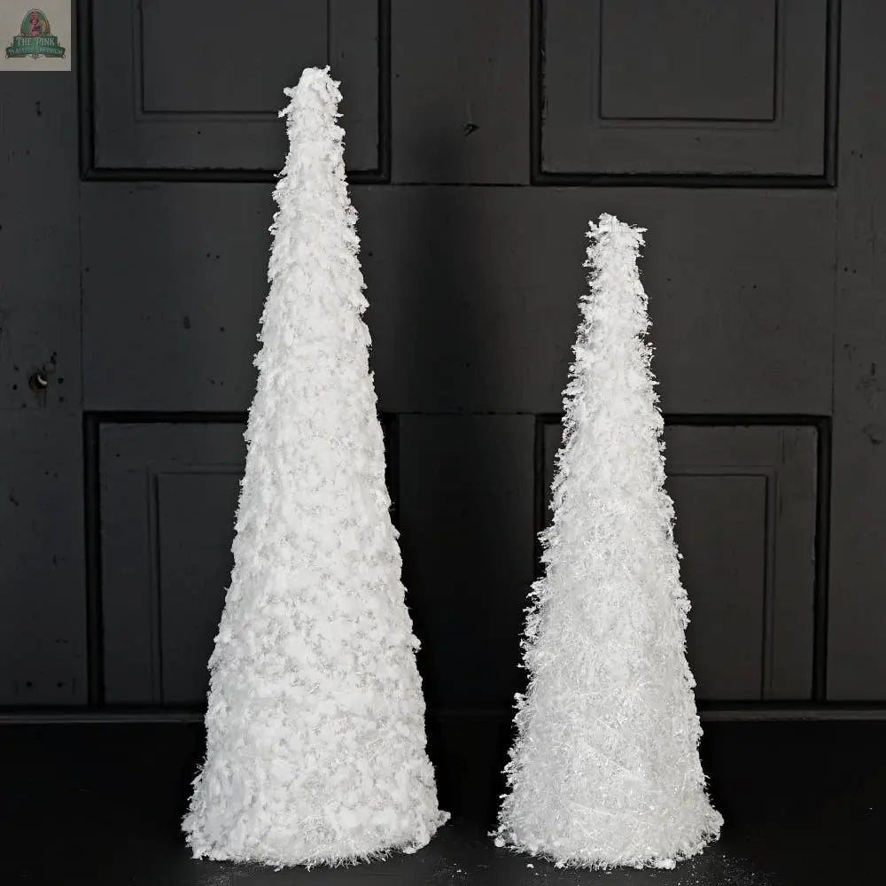 M32775AB-Set of 2 Fluffy Snowy Cone Tree Holiday Depot Inc.
