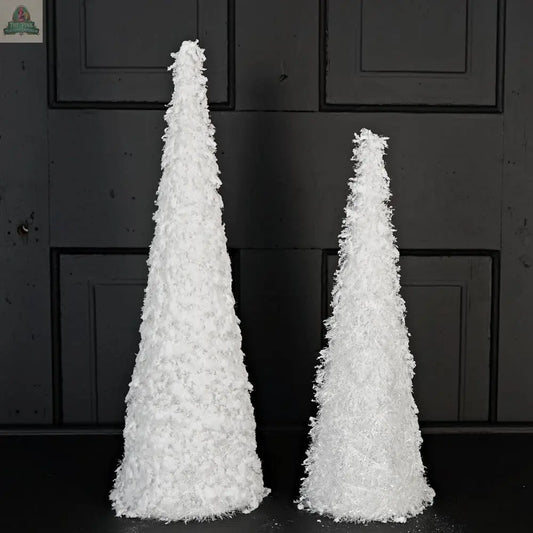 M32775AB-Set of 2 Fluffy Snowy Cone Tree Holiday Depot Inc.