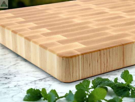 Maple Large End Grain Cutting Board, Maple Butcher Block with Rubber Feet, Wedding Gift, Anniversary Gift, Father's Day Gift, USA Made Pink Platypus Emporium