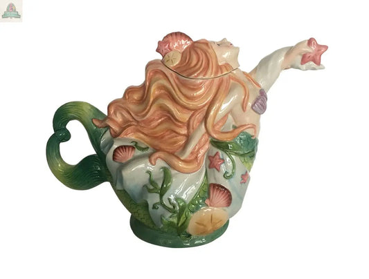 Mermaid Teapot Blue Sky Clayworks