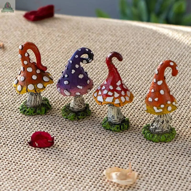 Mini Magic Toadstool Mushroom Home and Garden Decor Set of 4