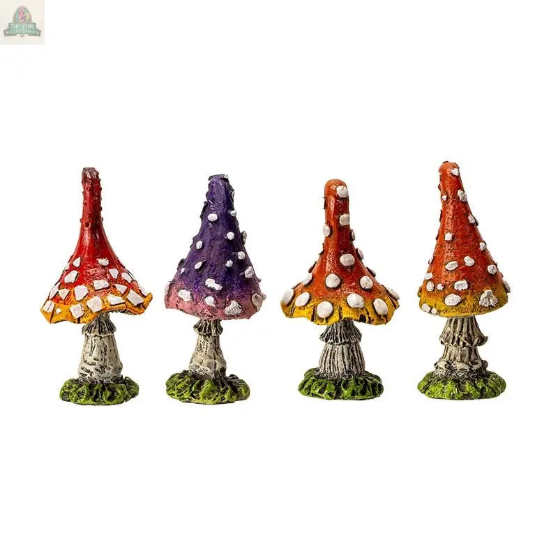 Mini Magic Toadstool Mushroom Home and Garden Decor Set of 4