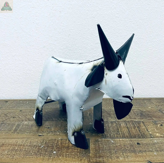 Mini Tin Goat, Metal Yard Art - E-10 Pink Platypus Emporium