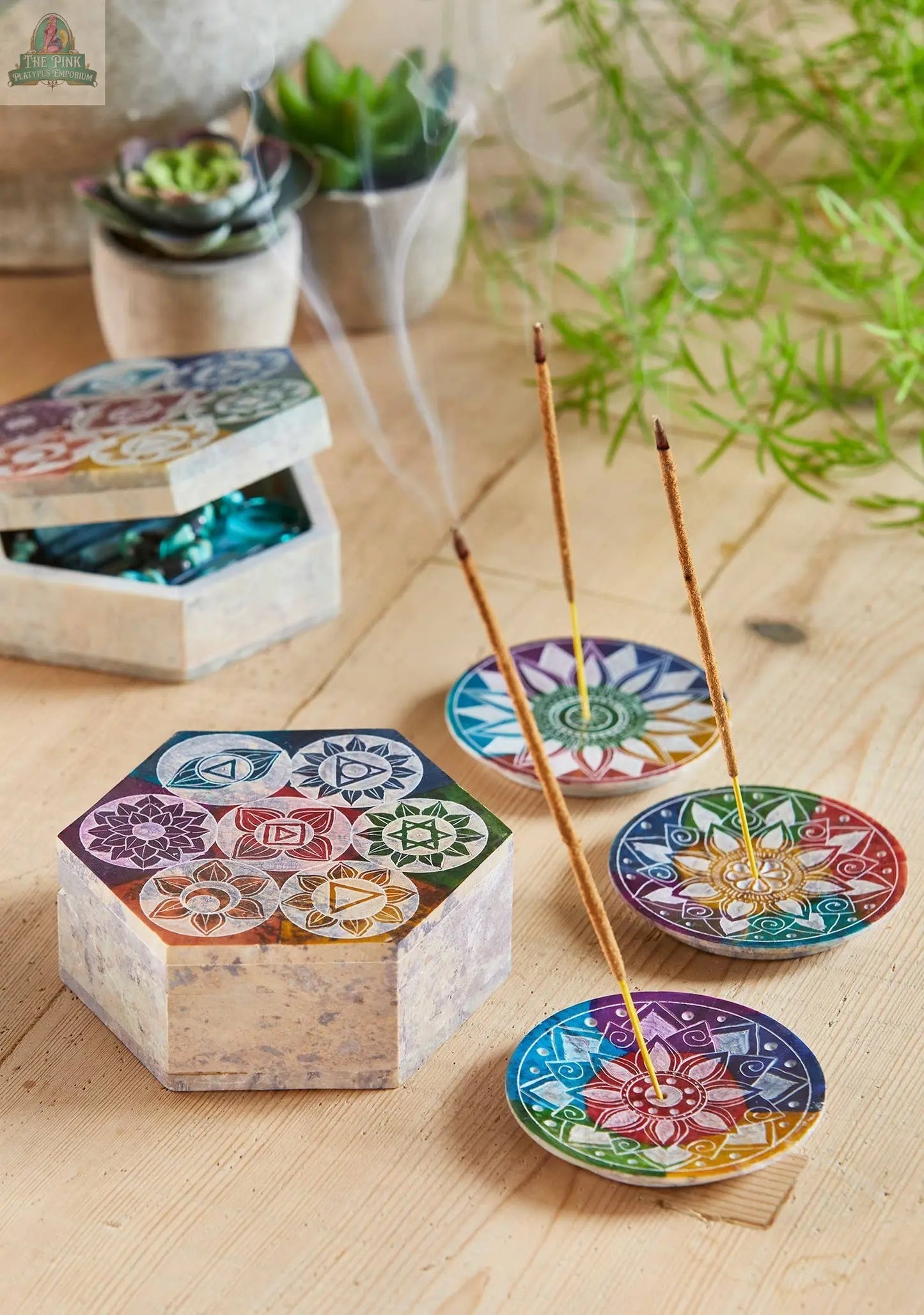 Multi Chakra Incense Holder Namaste