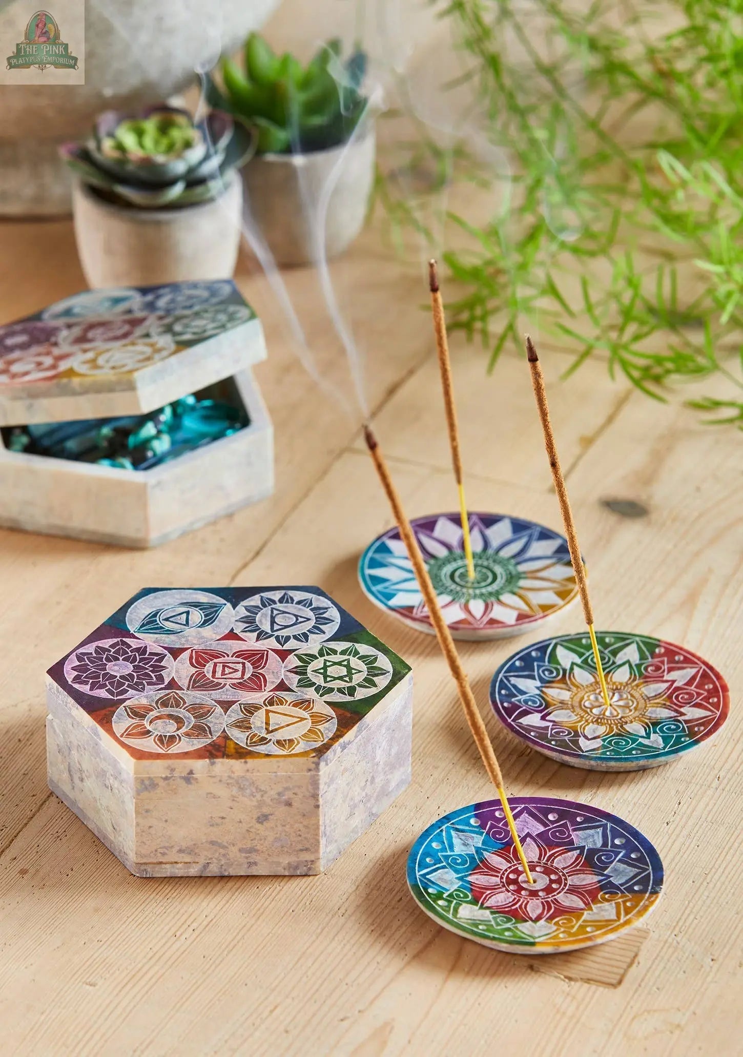 Multi Chakra Incense Holder Namaste