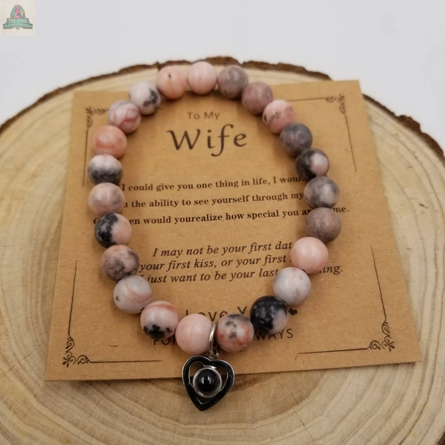 Natural Rhodonite Bracelet Valentine'S Day Gift For Wife CHAKRA JEWELRY