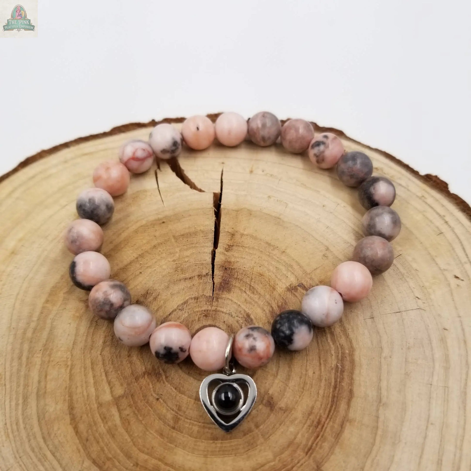 Natural Rhodonite Bracelet Valentine'S Day Gift For Wife CHAKRA JEWELRY