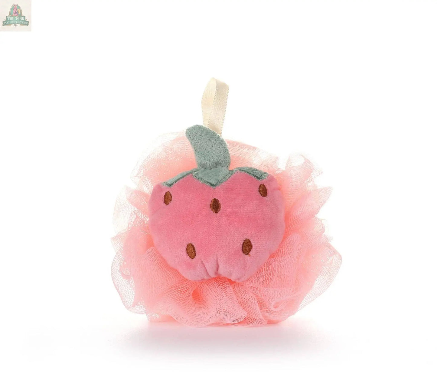 PAPO - Cute Fruit-Shaped Bath Pouf - Playful Design: STRAWBERRY / 40g Pink Platypus Emporium