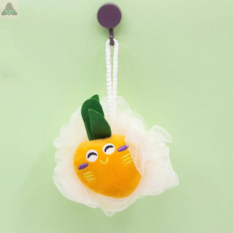 PAPO - Cute Fruit-Shaped Bath Pouf - Playful Design: STRAWBERRY / 40g Pink Platypus Emporium