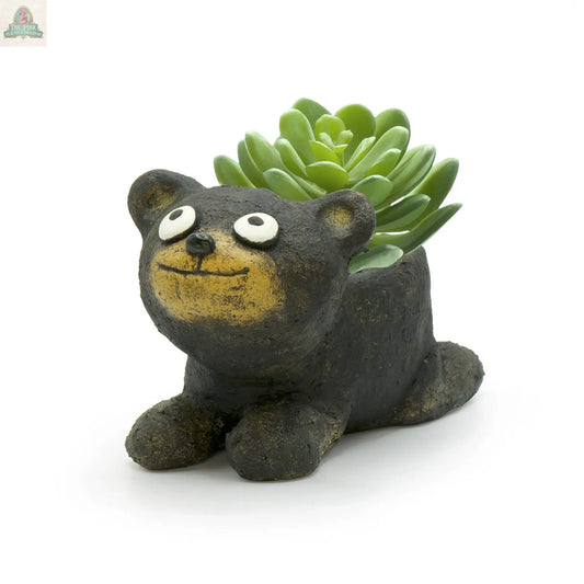 Paddy the Black Bear Cub Blobhouse Planter Pink Platypus Emporium