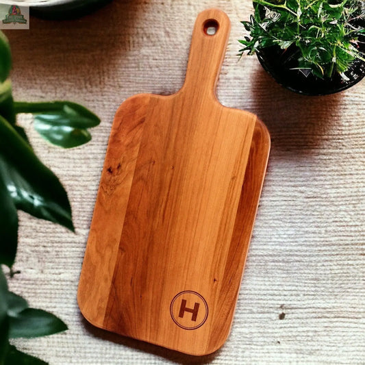 Personalized charcuterie board Monogram Cherry Wood Paddle Board, Mother’s Day Gift, Wedding Gift, Made in The USA Pink Platypus Emporium