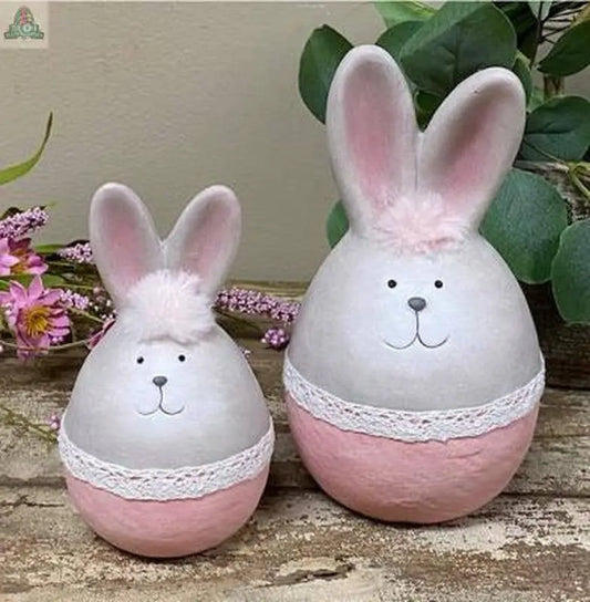 Pink Ceramic Bunnies (Set of 2) DNS Designs