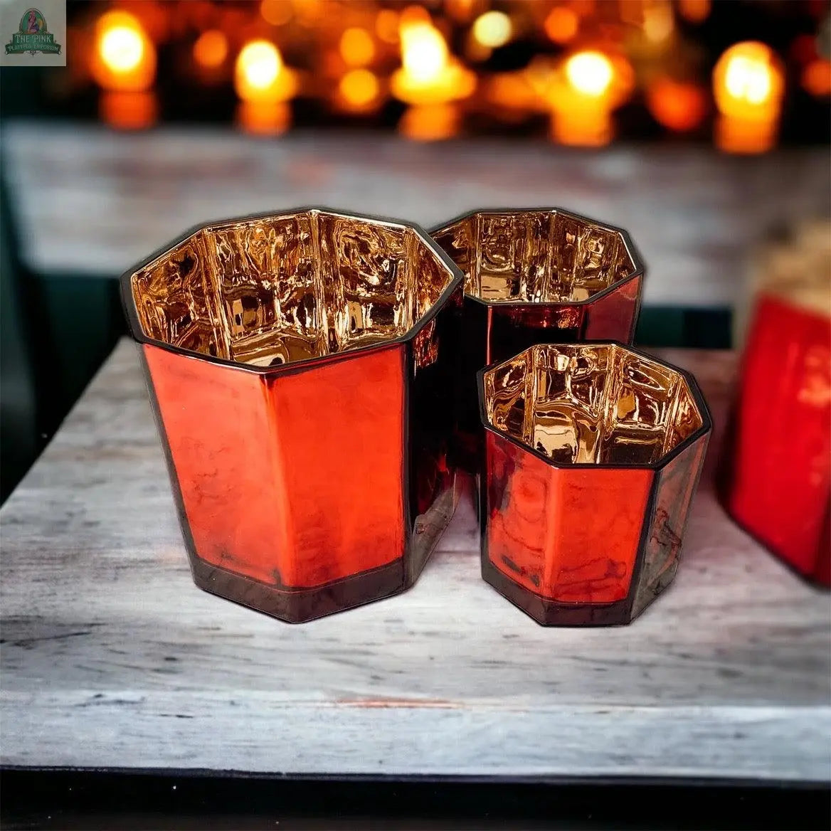 Red Candle Vase Pink Platypus Emporium