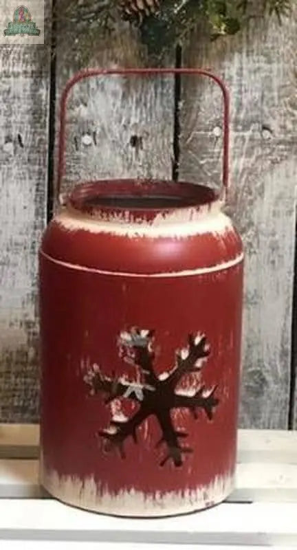 Red Snowflake Lantern Small DNS Designs