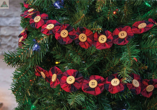 Red & Black Buffalo Check Yo-Yo Garland The Hearthside Collection