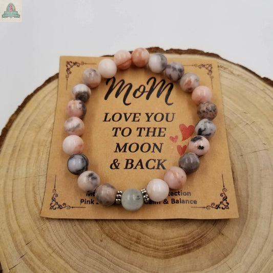 Rhodonite & Labradorite Gift for Mom's Bracelet CHAKRA JEWELRY