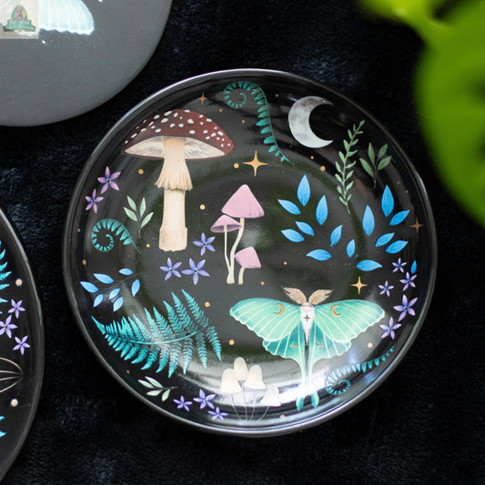 Round Dark Forest Print Trinket Dish Pink Platypus Emporium