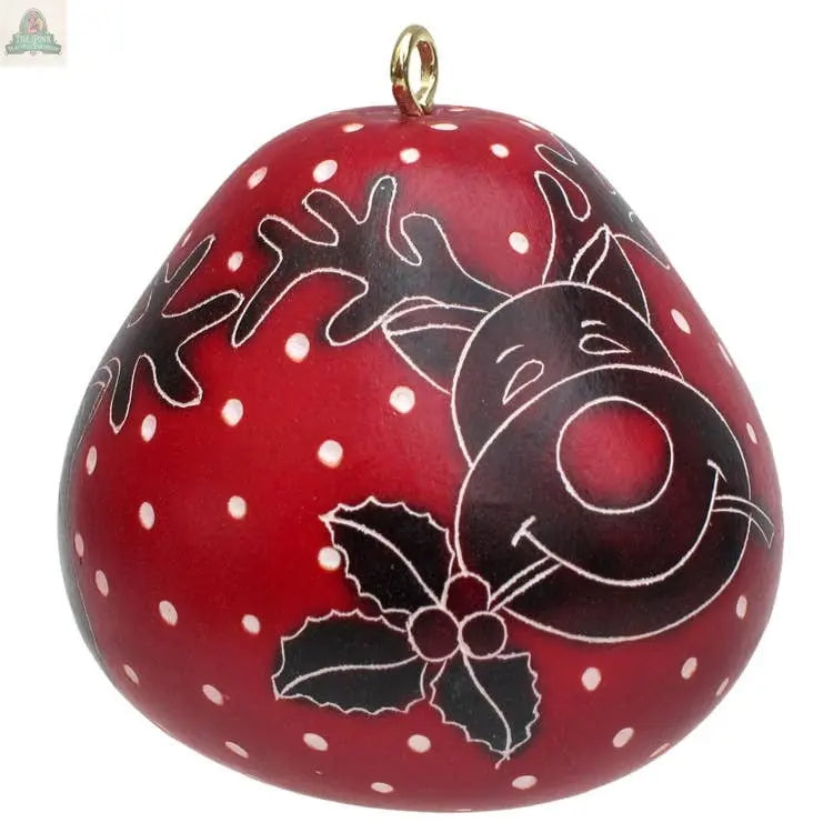 Rudolph Mini Gourd Ornament - Christmas Tree Decoration Pink Platypus Emporium