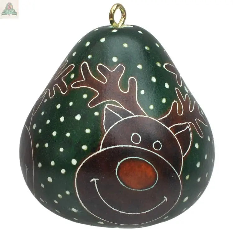 Rudolph Mini Gourd Ornament - Christmas Tree Decoration Pink Platypus Emporium