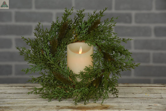 Rustic Cedar 6.5in Candle Ring Wholesale Home Decor