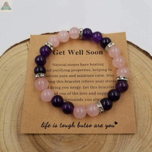 Safe & Healthy Natural Stone Blessing Bracelet With Card CHAKRA JEWELRY