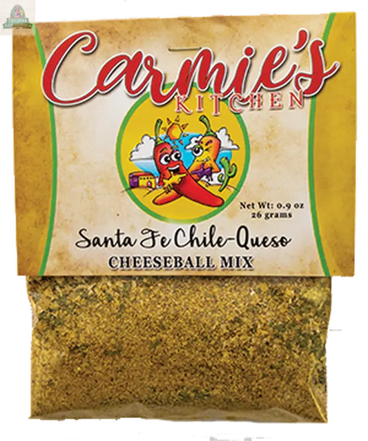 Santa Fe Chile Queso Appetizer Cheeseball Carmie's Kitchen