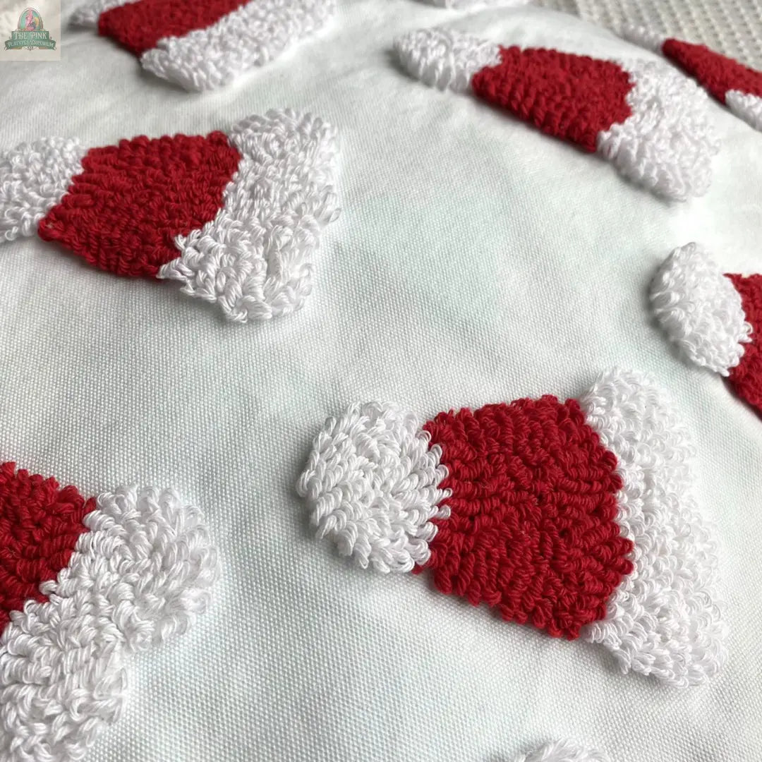 Santa Hat Throw Pillow Cover, 20x20 inch Tufted Design Delmar Decor