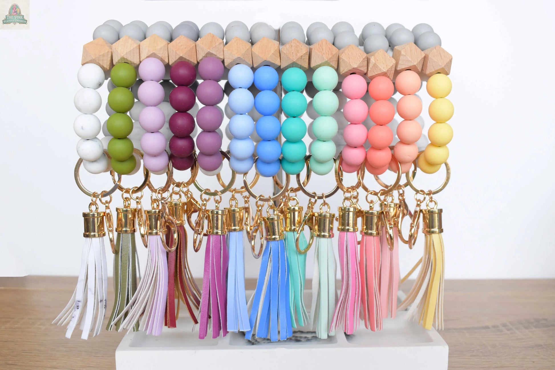 Silicone Bead Keychain Wristlet: Leopard JILLIAN INK LLC