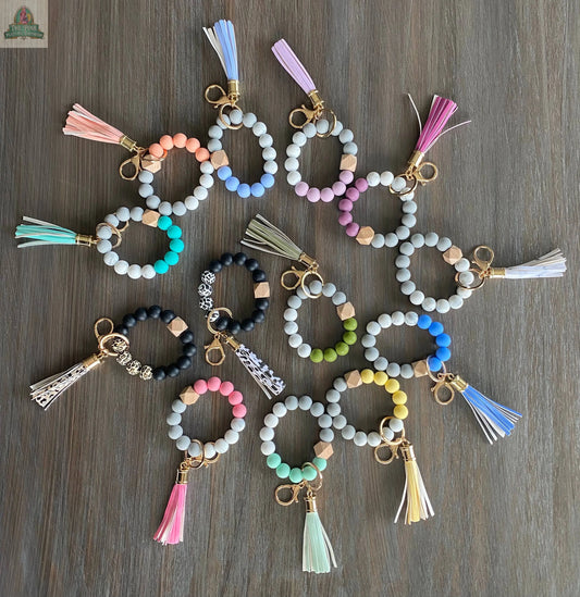 Silicone Bead Keychain Wristlet: Mint JILLIAN INK LLC