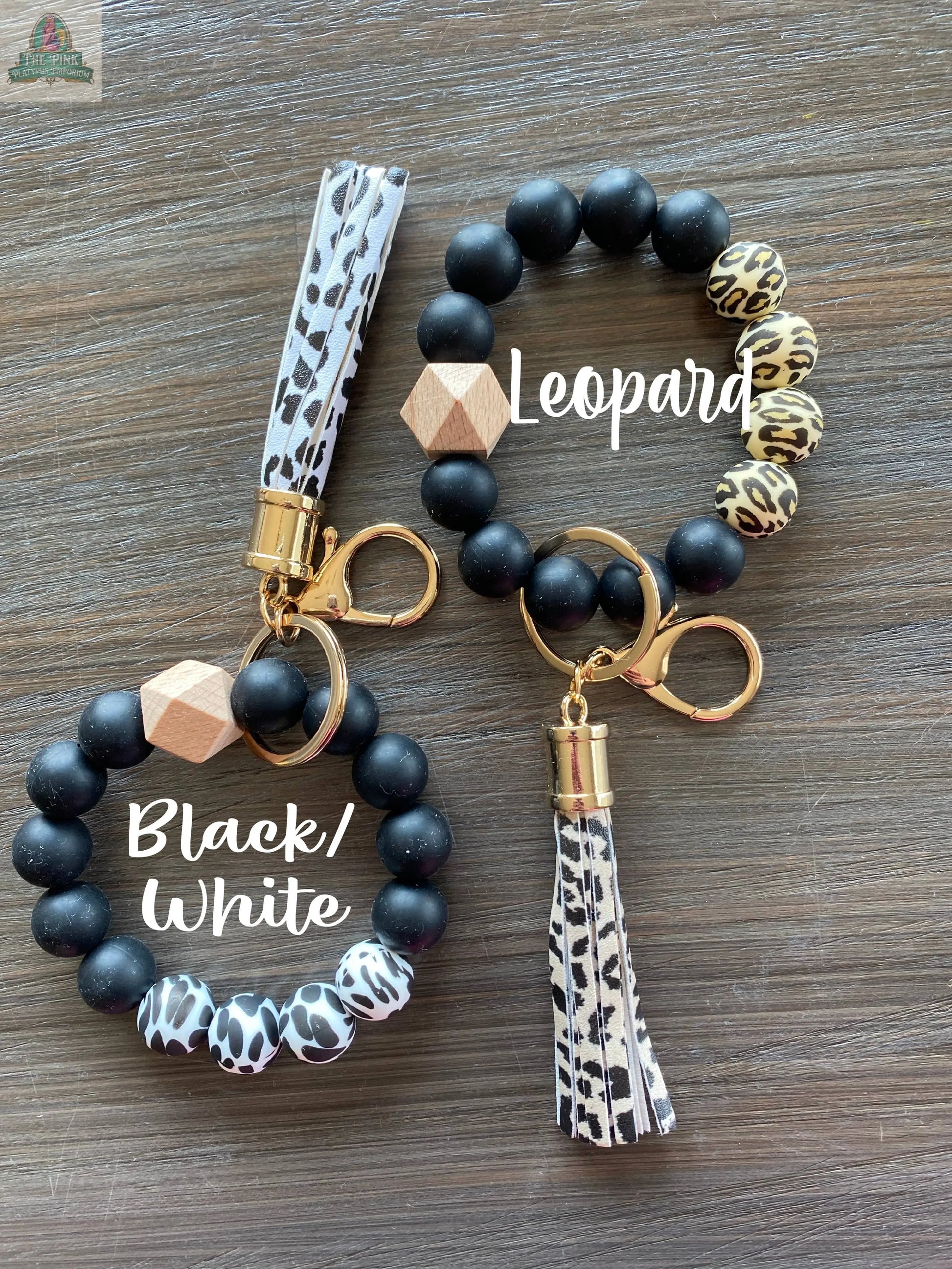 Silicone Bead Keychain Wristlet: Peach JILLIAN INK LLC