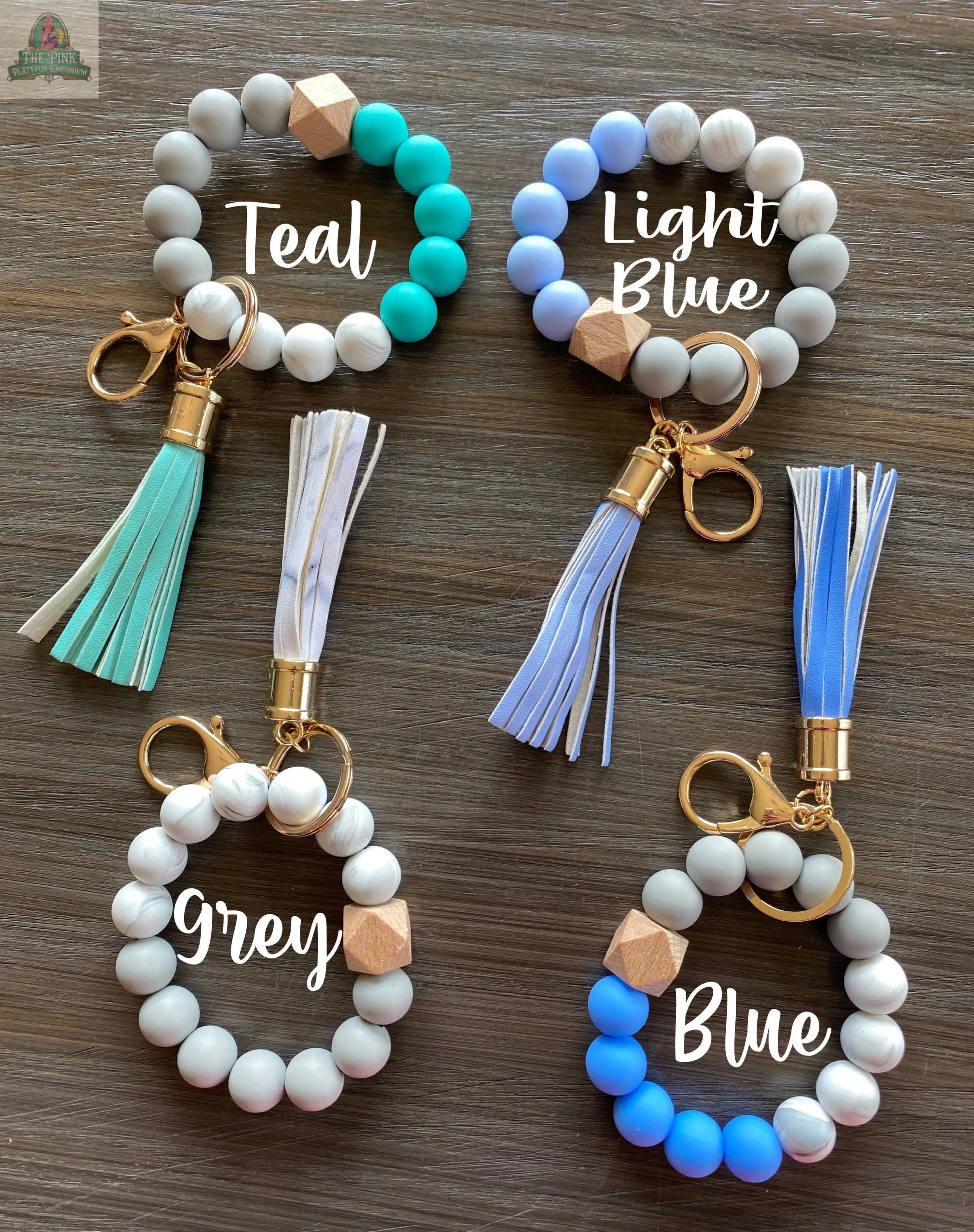 Silicone Bead Keychain Wristlet: Peach JILLIAN INK LLC