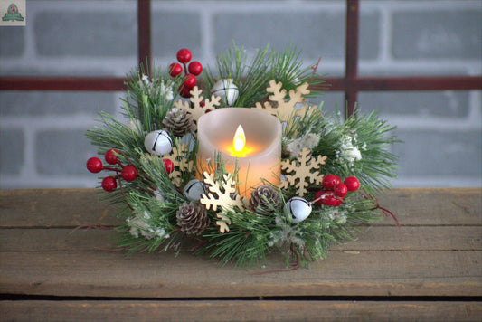 Sleigh Bells 6.5in Candle Ring Wholesale Home Decor