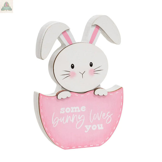 Some Bunny Loves You Hatching Bunny Wooden Sitter The Hearthside Collection