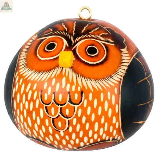 Spotted Owl - Gourd Ornament - Natural Gift Pink Platypus Emporium