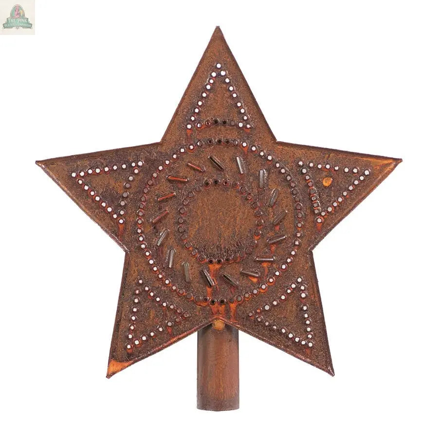Star Tree Topper in Rustic Tin Irvin's Tinware