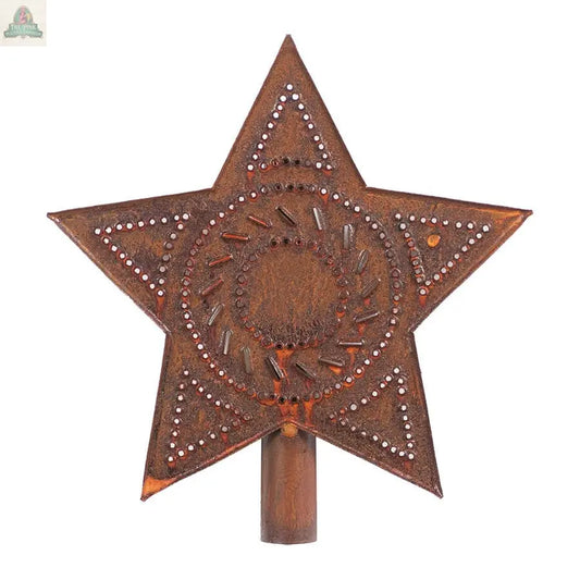 Star Tree Topper in Rustic Tin Irvin's Tinware