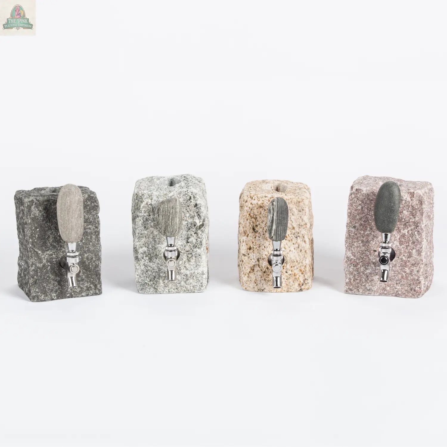 Stone Drink Dispenser: Pink / Chrome Pink Platypus Emporium